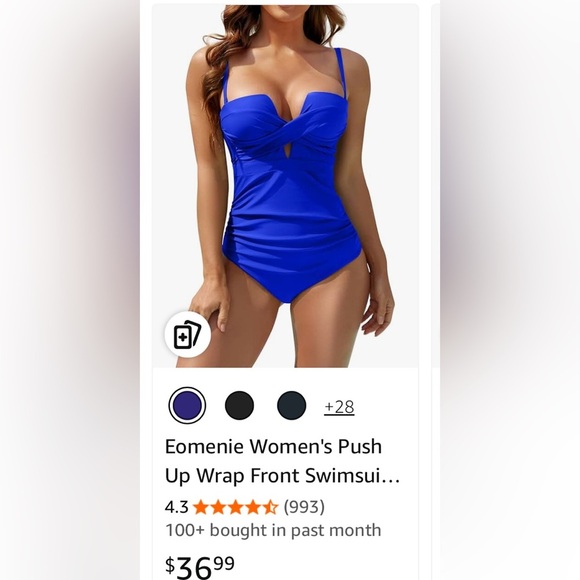 NWT- Elegant 2025. Vibrant Blue 
1-Piece Swimsuit - Picture 7 of 7